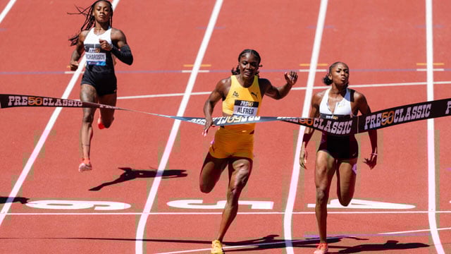 Jefferson-Wooden tops Alfred in Eugene 100m
