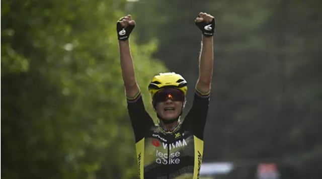 Dutch veteran Vos wins opening stage of women's Tour de France