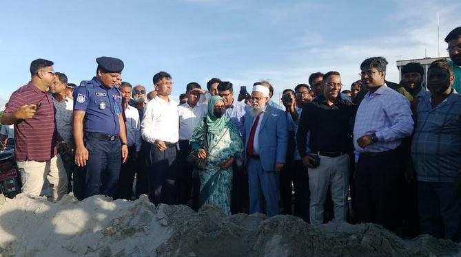 Health Adviser inspects site for China-funded hospital in Nilphamari