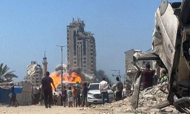 Israel strike destroys another Gaza City high-rise: witnesses