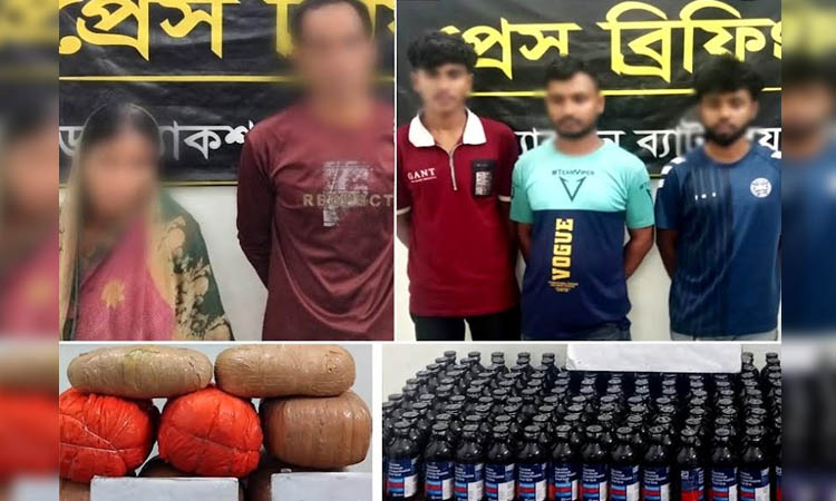 Five held with ganja, phensedyl in Lalmonirhat, Rangpur