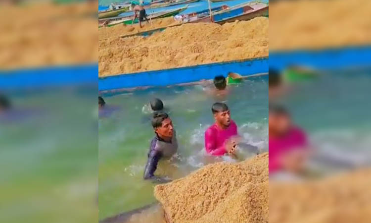 Sand extraction resumes in Jadukata River, workers relieved