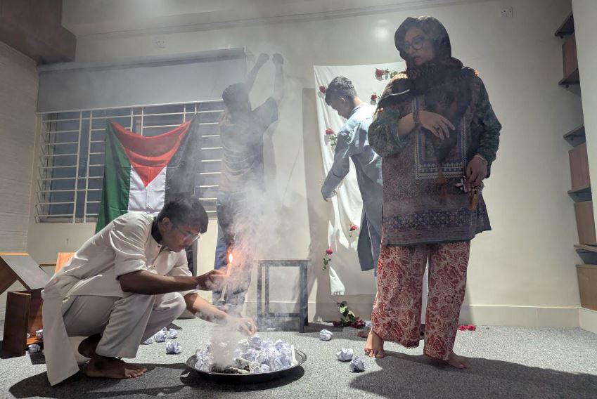 Art, poetry performance held in Dhaka protesting Gaza genocide