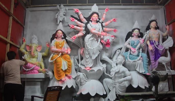 113 mandaps being prepared to celebrate Durga Puja in Bhola