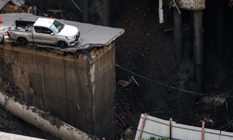 Massive sinkhole in Bangkok street forces evacuations