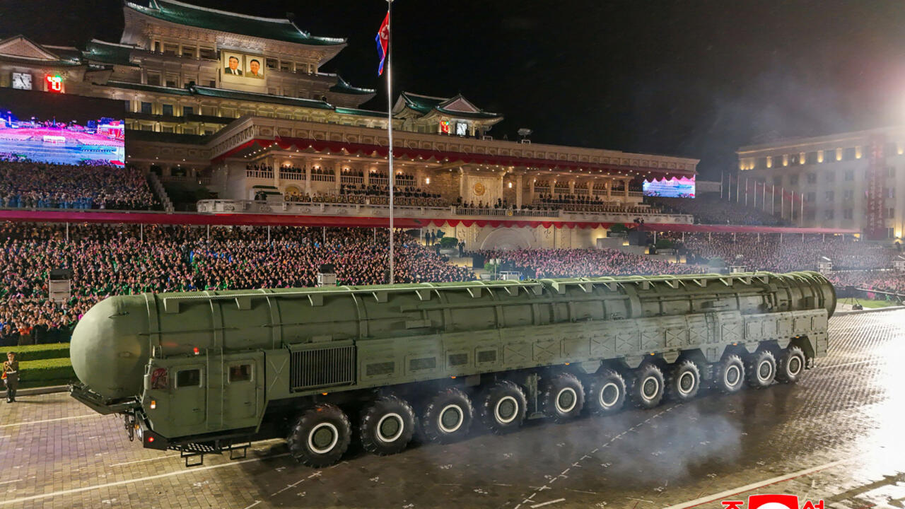 North Korea shows off 'most powerful' missile at military parade