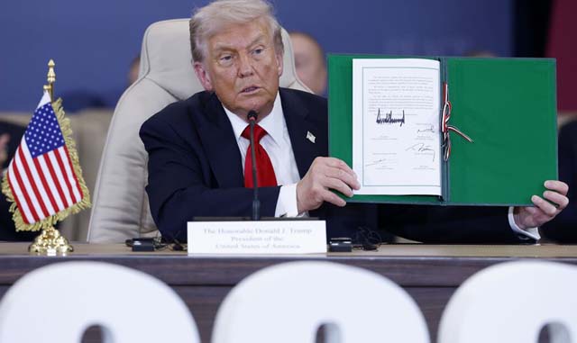Trump hails 'tremendous day for Middle East' as leaders sign Gaza declaration
