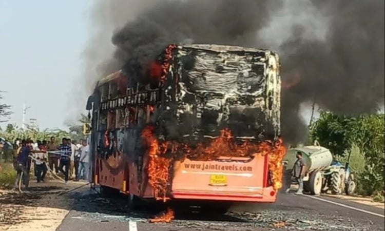 Bus fire leaves at least 20 people dead in west India