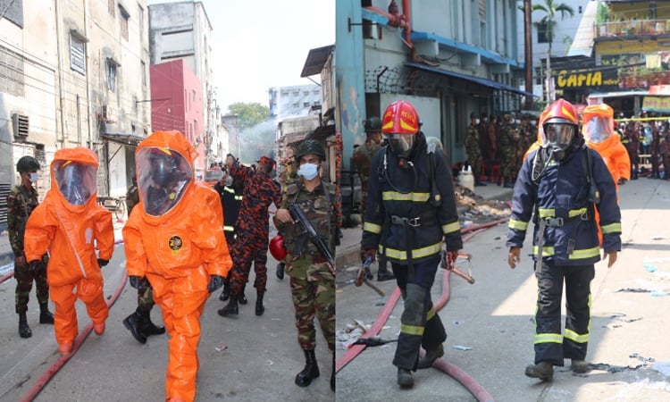 FSCD Hazmat team visits Mirpur fire site 
