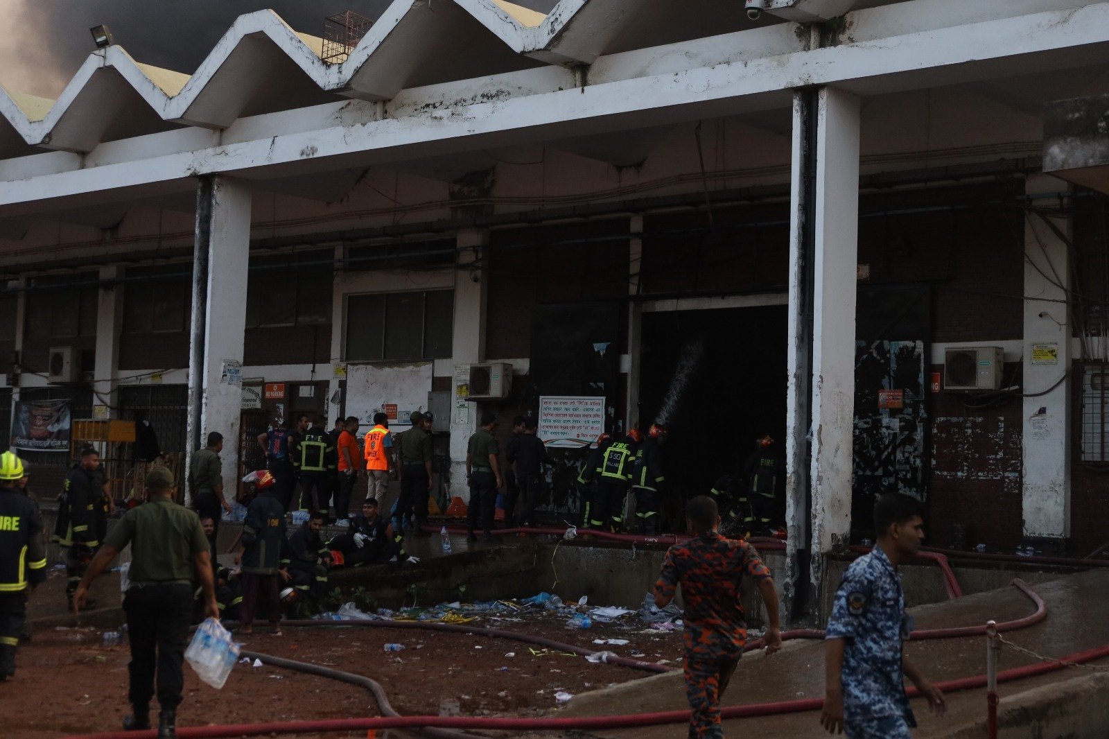 Fire service, armed forces, BGB working to douse HSIA's Cargo Village fire