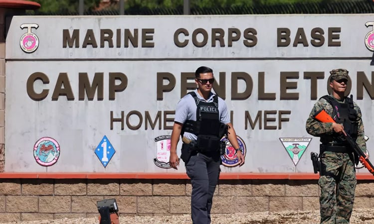 Shrapnel hits California patrol vehicle in US military live fire show