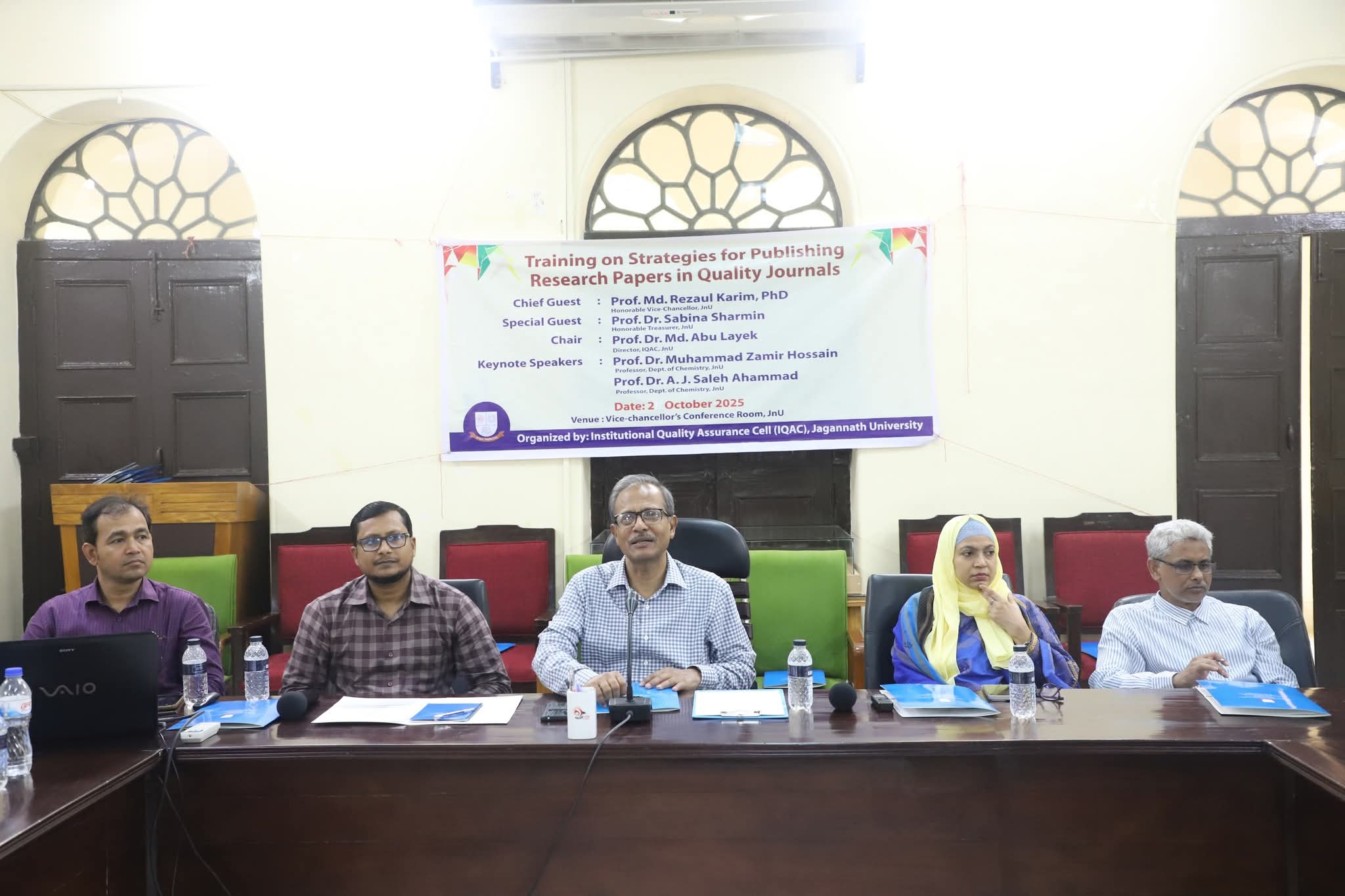 Workshop on strategies for publishing research papers in quality journals held at JnU