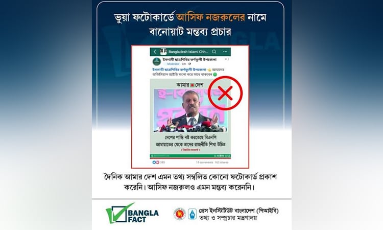 BanglaFact detects fake photocard on Asif Nazrul's comment