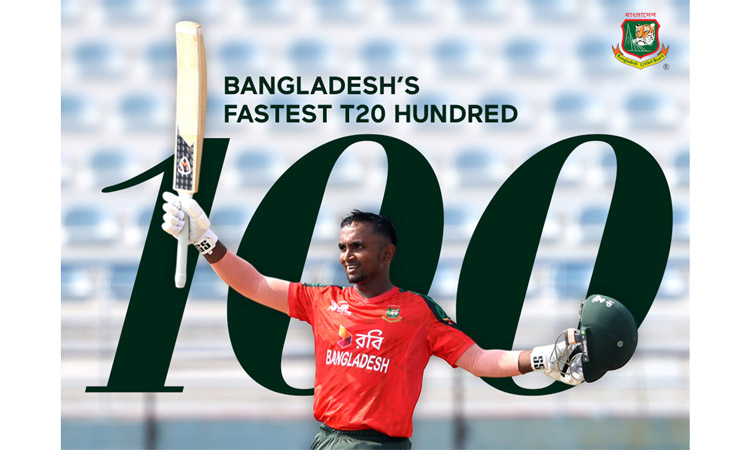 Habibur hits fastest T20 ton as a Bangladeshi batter