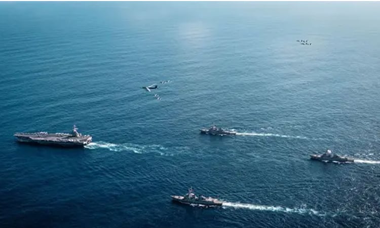 US military says aircraft carrier now in Caribbean