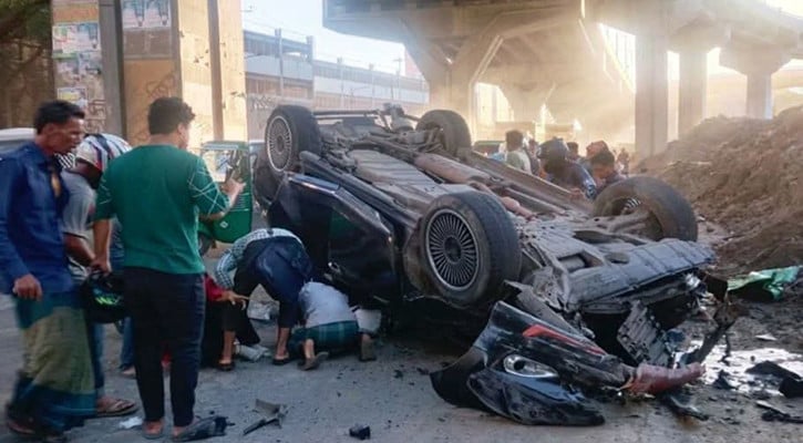 Port worker dies, 4 injured as car plunges off Chattogram expressway