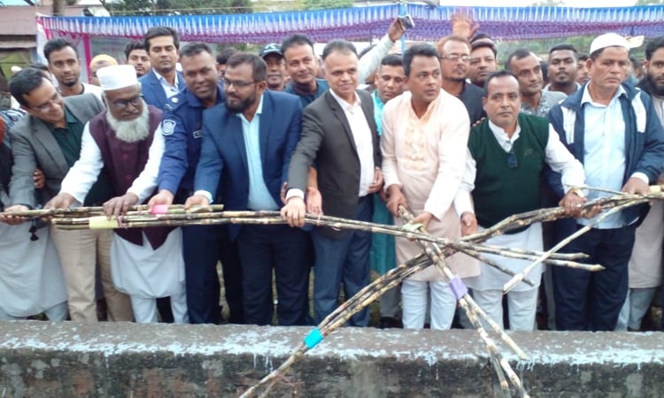 Natore sugar mill begins sugarcane threshing