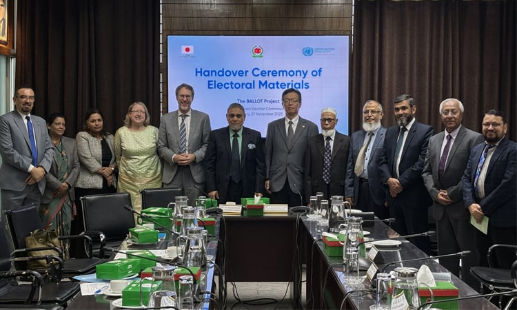 Electoral materials handed over to BEC with support from Japan