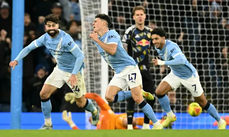 Last-gasp Foden goal spares Man City's blushes in win over Leeds