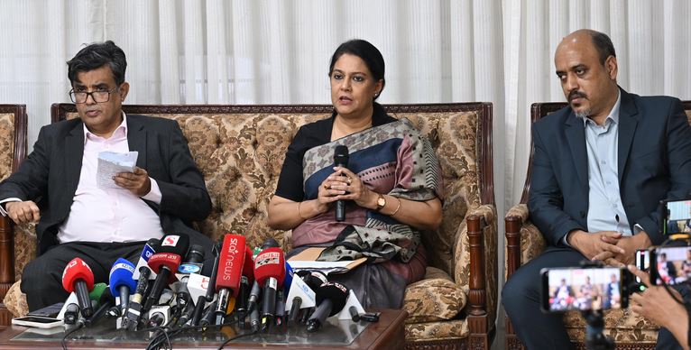 Adviser Syeda Rizwana Hasan addressed the press conference. Photo: PID