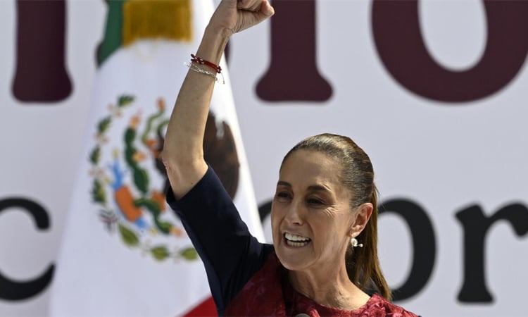 Mexico's Sheinbaum holds huge rally following major protests