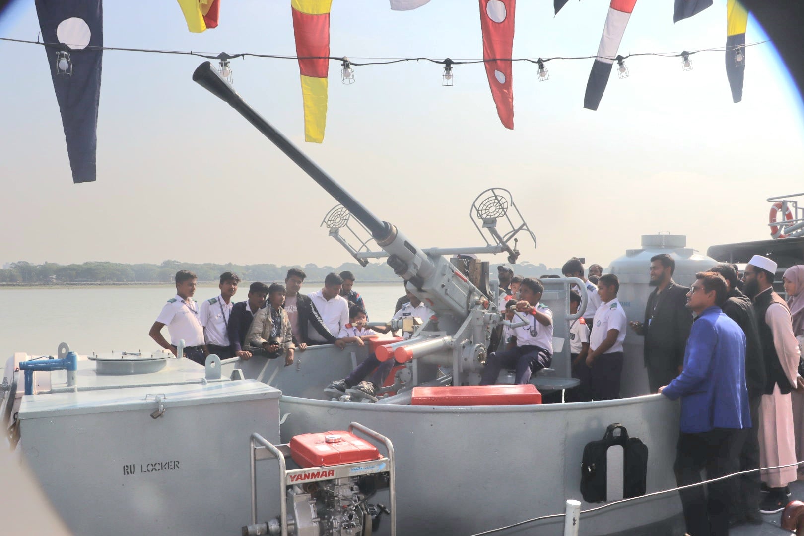Navy opens warship to public on Victory Day in Patuakhali