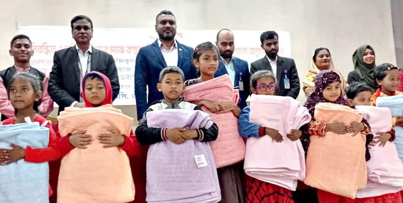 3,500 blankets distributed among children in Dinajpur