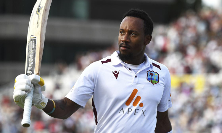 Hodge edges towards century as West Indies 310-4, trail by 265