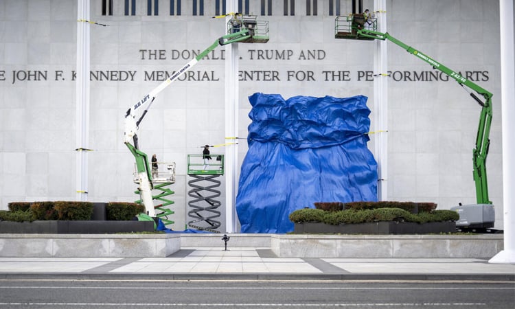 Trump's name added to Kennedy Center facade, a day after change