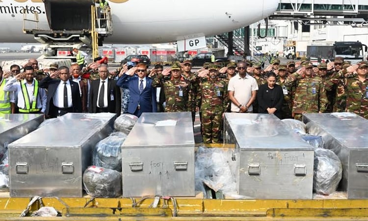 Bodies of six fallen Bangladeshi peacekeepers return home