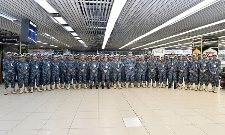 71-member Navy contingent leaves Dhaka for UNMIS