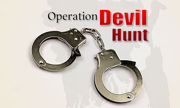 10 held under 'Operation Devil Hunt Phase-2' in 24hrs