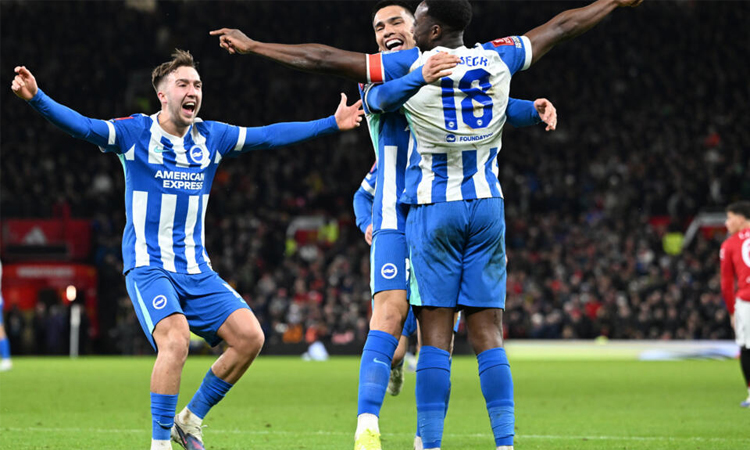 Man Utd knocked out of FA Cup by Brighton, Martinelli hits hat-trick for Arsenal