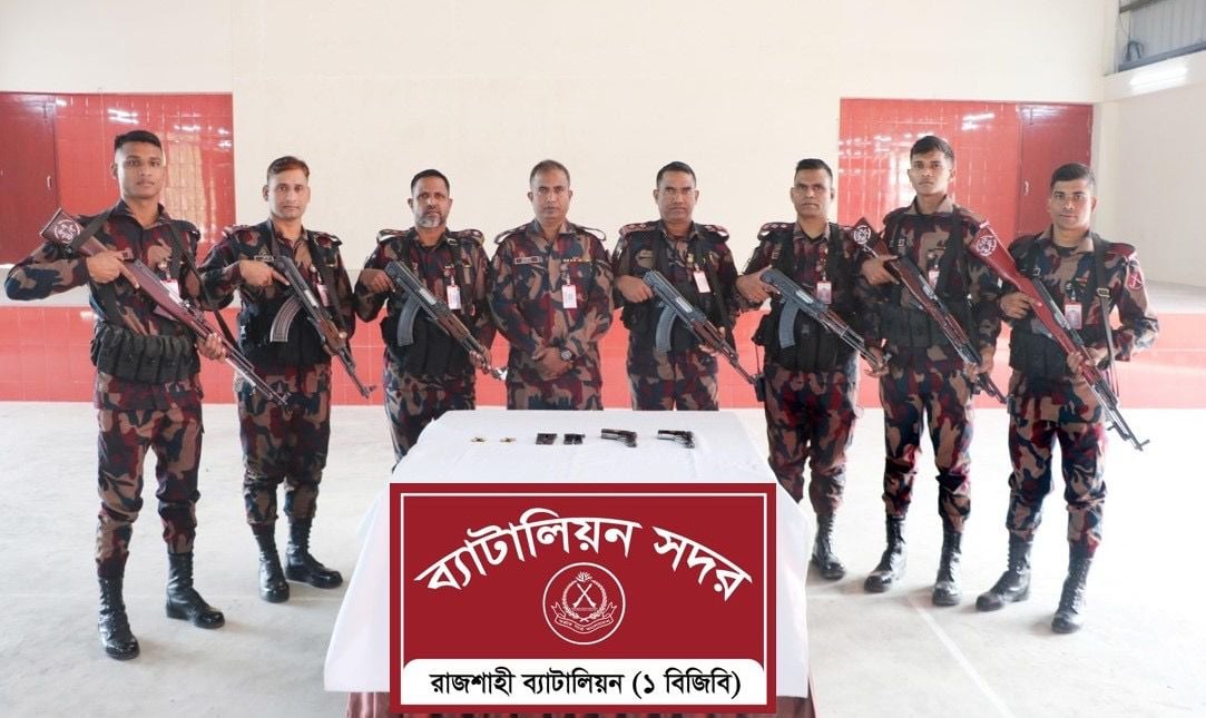 BGB recovered firearms, ammunition from Rajshahi Char