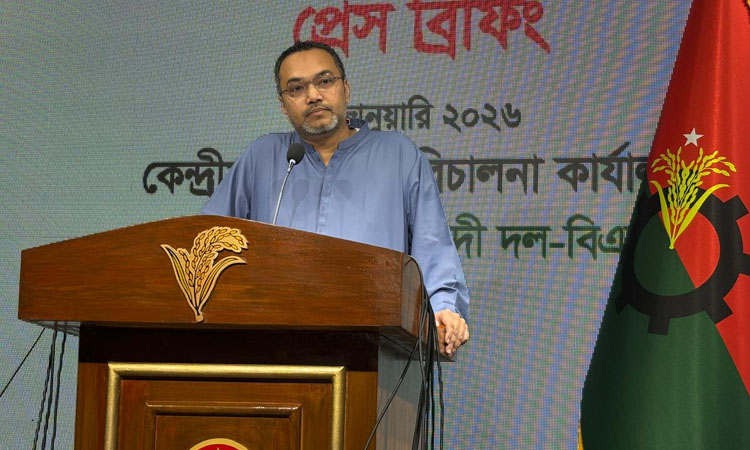 Mahdi Amin BNP’s election steering committee spokesperson revealed this at a press conference held at the BNP’s election office in Gulshan-2, Dhaka. Photo : BSS