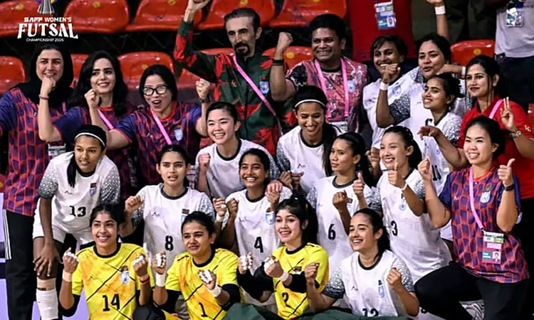 Tarique Rahman felicitates SAFF Champion Bangladesh Women's Futsal Team
