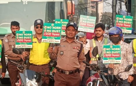 'No Horn, No Dust' symbolic silence programme held in Gulshan