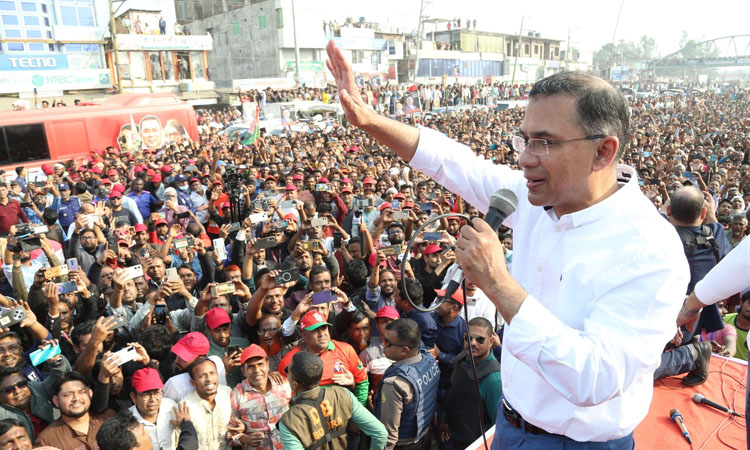 Tarique Rahman urges voters to cast their votes for sheaf of paddy 