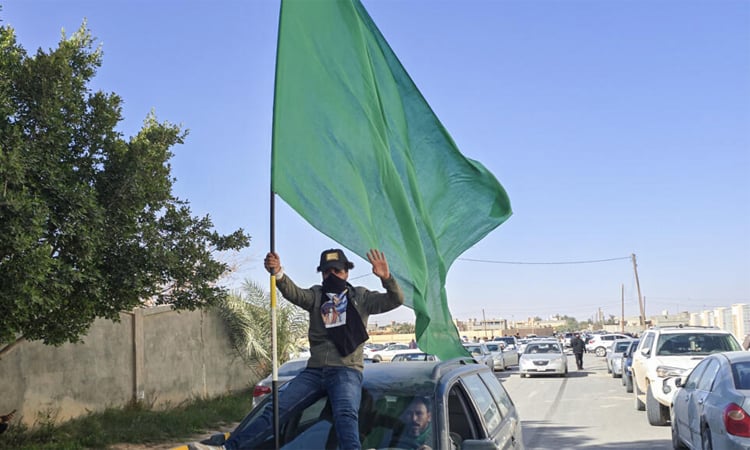 Thousands attend burial of slain son of Libya's Gaddafi