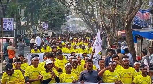 Procession held in support of “Sheaf of Paddy” candidate in Lalmonirhat