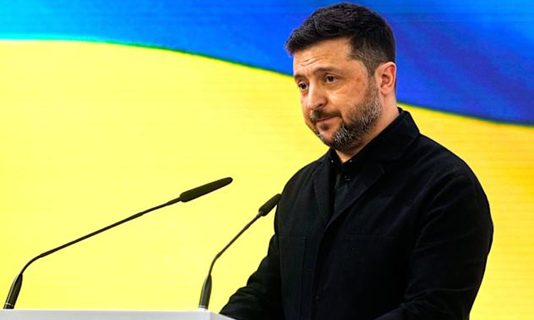 Zelensky labels Putin a 'slave to war'