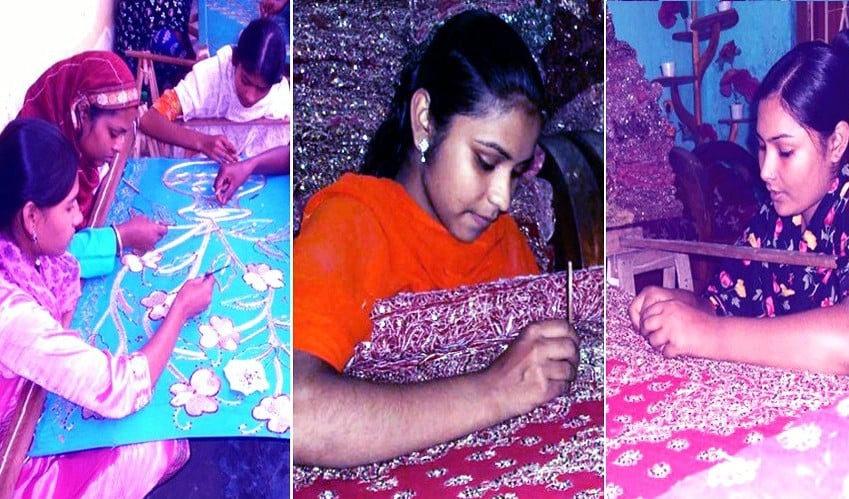 Female artisans busy sewing ornaments ahead of Eid-ul-Fitr
