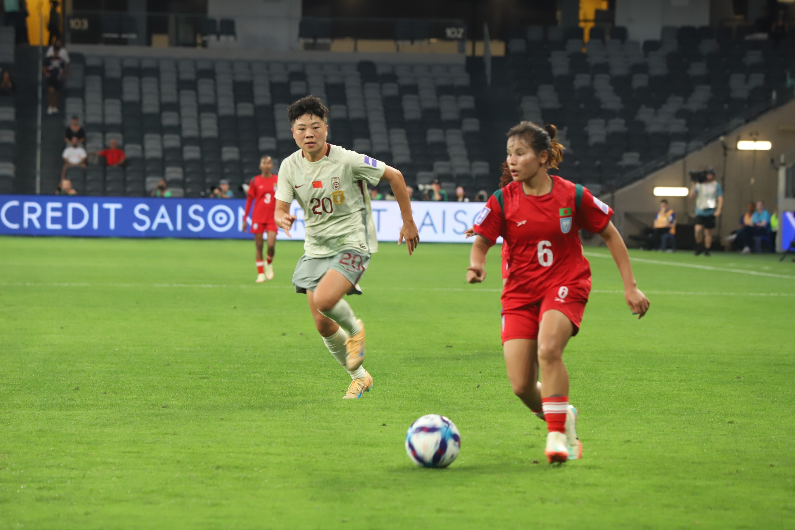 Bangladesh trail 2-0 at break against China