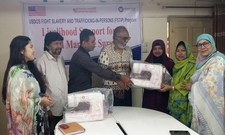 Two child marriage survivors receive livelihood support in Rajshahi