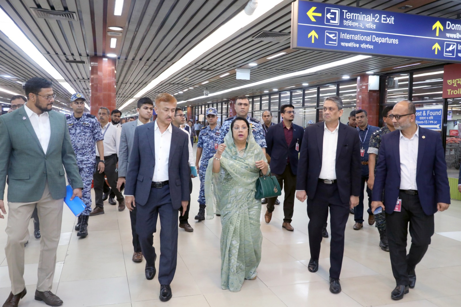 Afroza inspects HSIA VVIP, domestic terminals