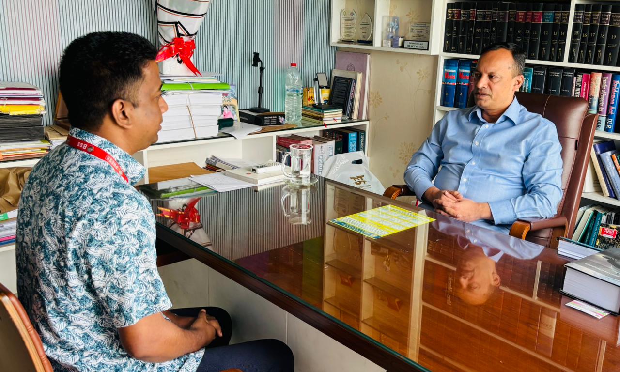 Attorney General (AG) Barrister Md. Ruhul Quddus Kajol gave an exclusive interview to BSS. Photo: BSS
