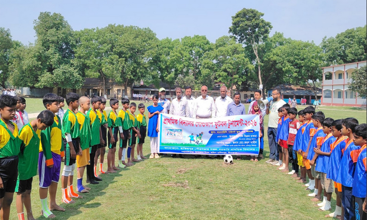 Primary School Gold Cup Football tournament kicks off in Dinajpur