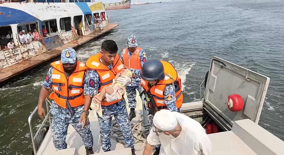 An ailing infant rescued from moving launch following emergency 999 calls