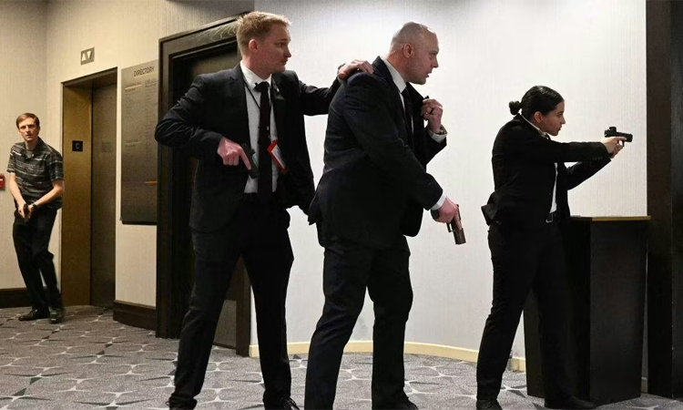 Loud bangs and a Trump evacuation: chaos at correspondents' dinner