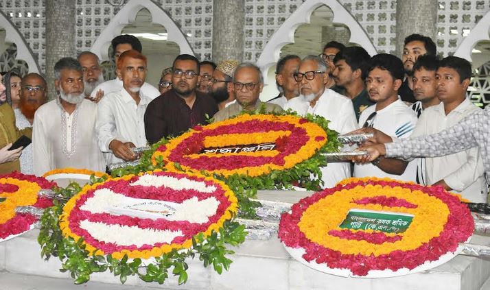 BNP leaders pay tribute at grave of Sher-e-Bangla 